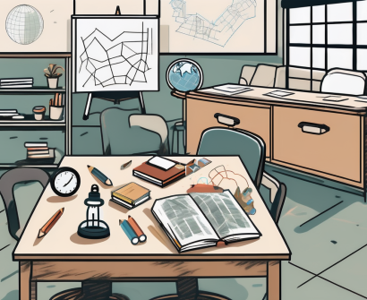 A classroom scene in hong kong with various teaching tools scattered around