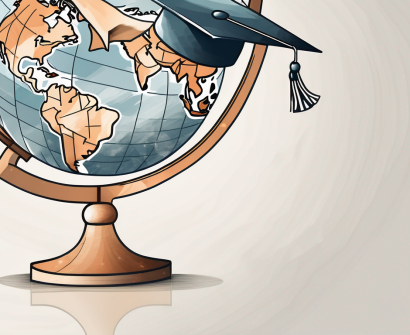 A globe with graduation cap on it