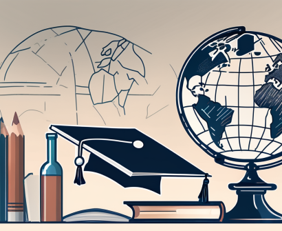 A classroom setting with a globe