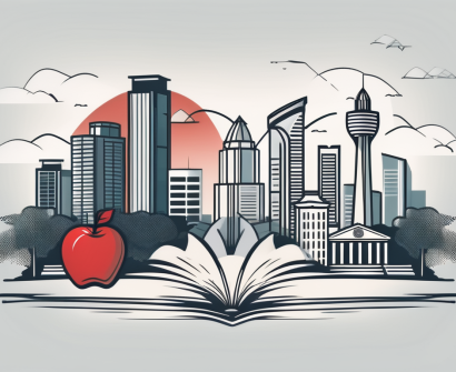 A classic singapore skyline with iconic landmarks