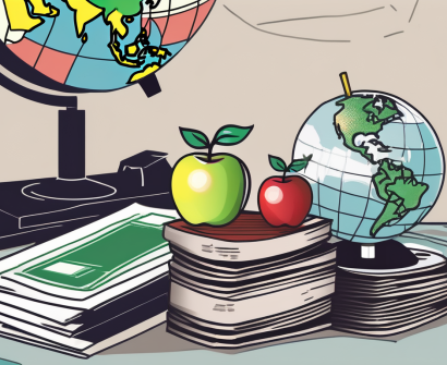 A stack of malaysian ringgit banknotes next to a globe highlighting malaysia