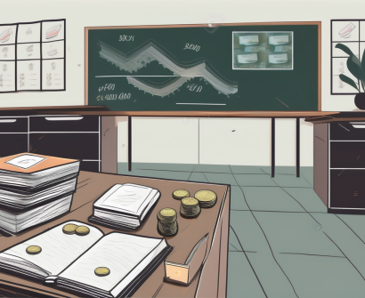 A classroom setting in thailand with an english textbook on a teacher's desk