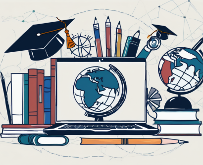 A globe with graduation cap on top