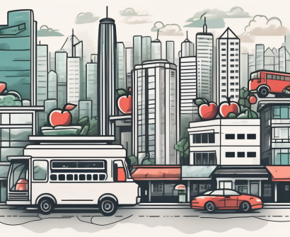 A typical hong kong cityscape with elements representing teaching