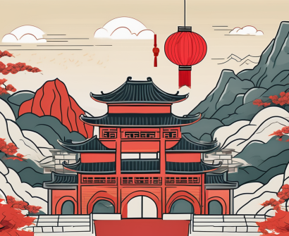 A classroom setting in china with various cultural symbols