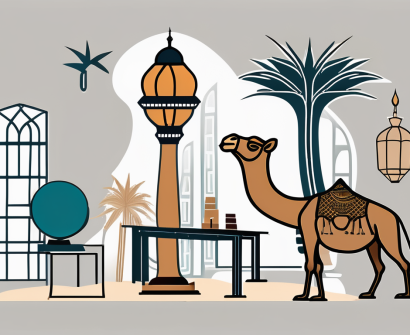 A classroom in dubai with various cultural symbols