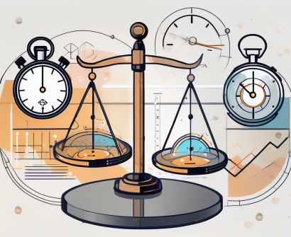 A balanced scale with symbols representing different assessment methods on each side