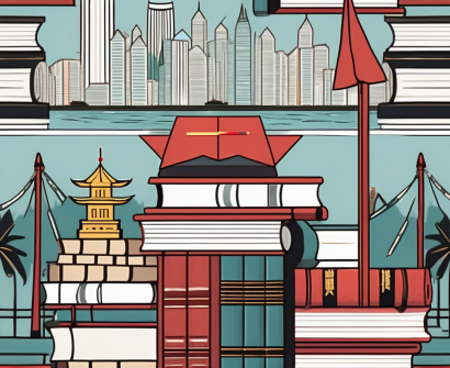 A symbolic barrier made of textbooks