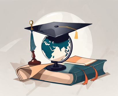 A graduation cap resting on top of a globe