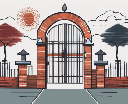 Various symbolic barriers such as a tall wall