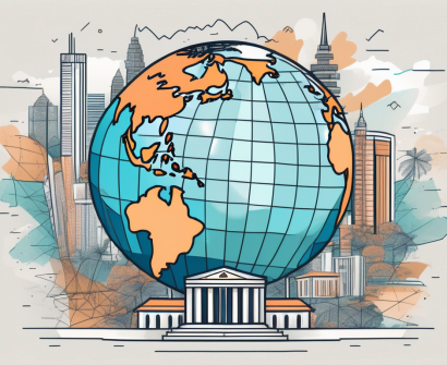 A globe with notable highlights on top countries for university teacher salaries