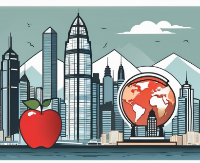 The hong kong skyline with iconic landmarks