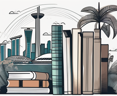 A stack of books with a graduation cap on top