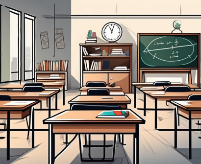 A uae classroom with a teacher's desk