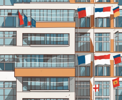 The international school of luxembourg building with various symbols of education and global cultures
