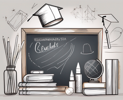 A classroom setting with a chalkboard