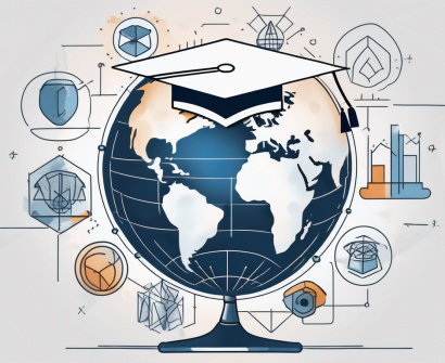 A globe with a graduation cap on top