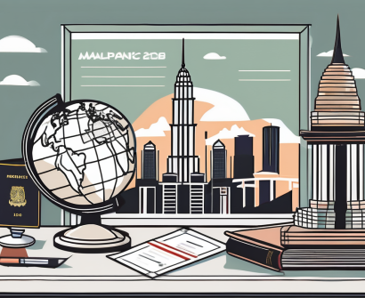 A teacher's desk with a globe