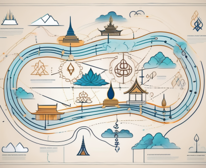 A symbolic path with ten different routes