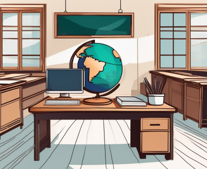 A classroom setting with thai cultural elements